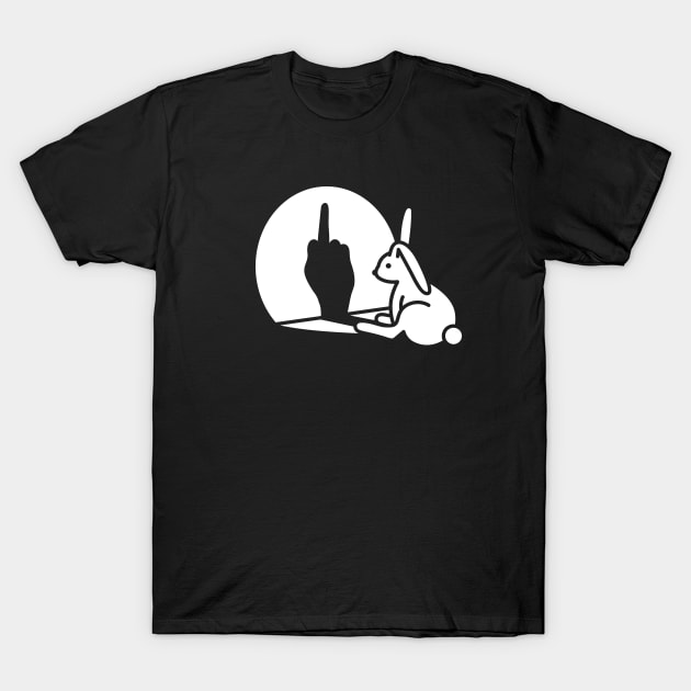 Funny rabbit shadow hand middle finger fuck you T-Shirt by LaundryFactory